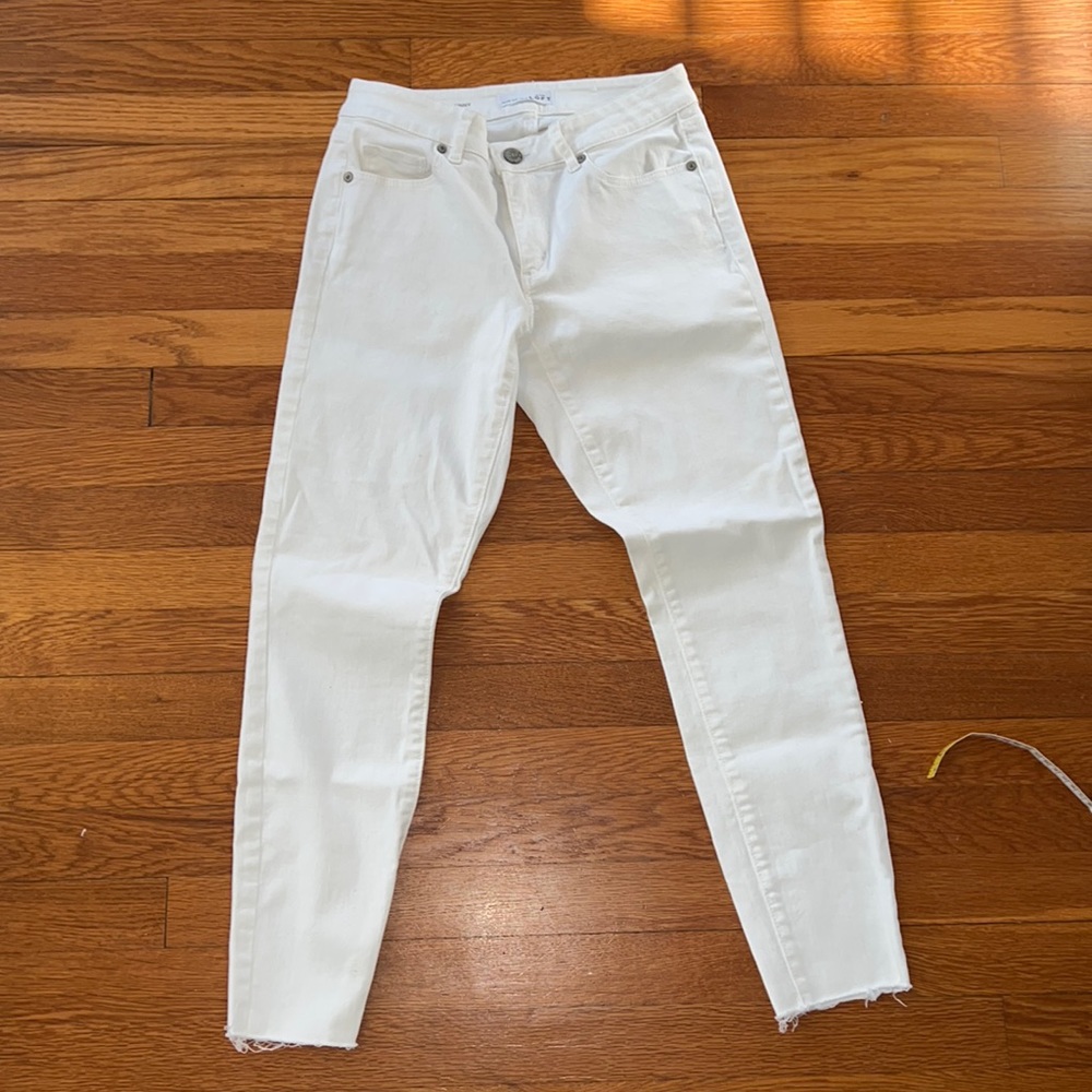LOFT curvy skinny white jeans 26